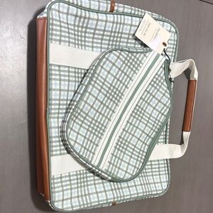 Hearth & Hand Plaid Pickleball Bag Set - Green and Brown